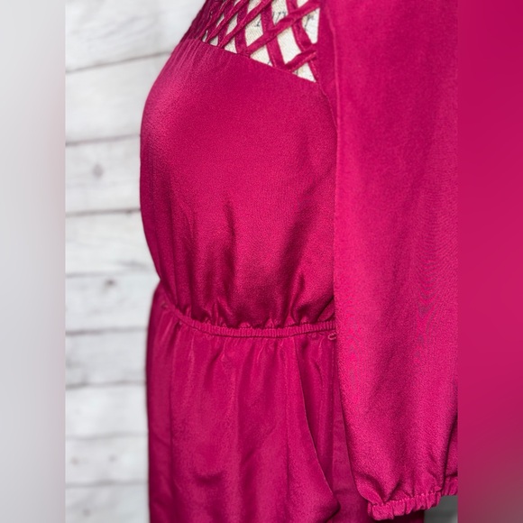 Sequin Hearts Fuchsia Long Sleeve Dress - Picture 3 of 4